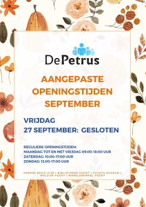 DePetrus gesloten op 27 september